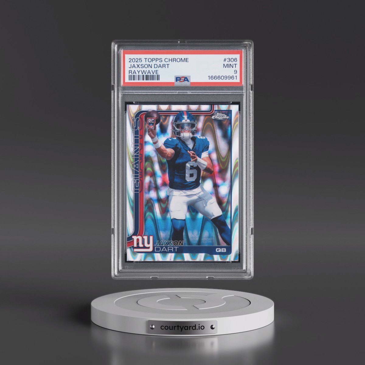 2025 Topps Chrome #306 Jaxson Dart - Raywave (PSA 9 MINT)