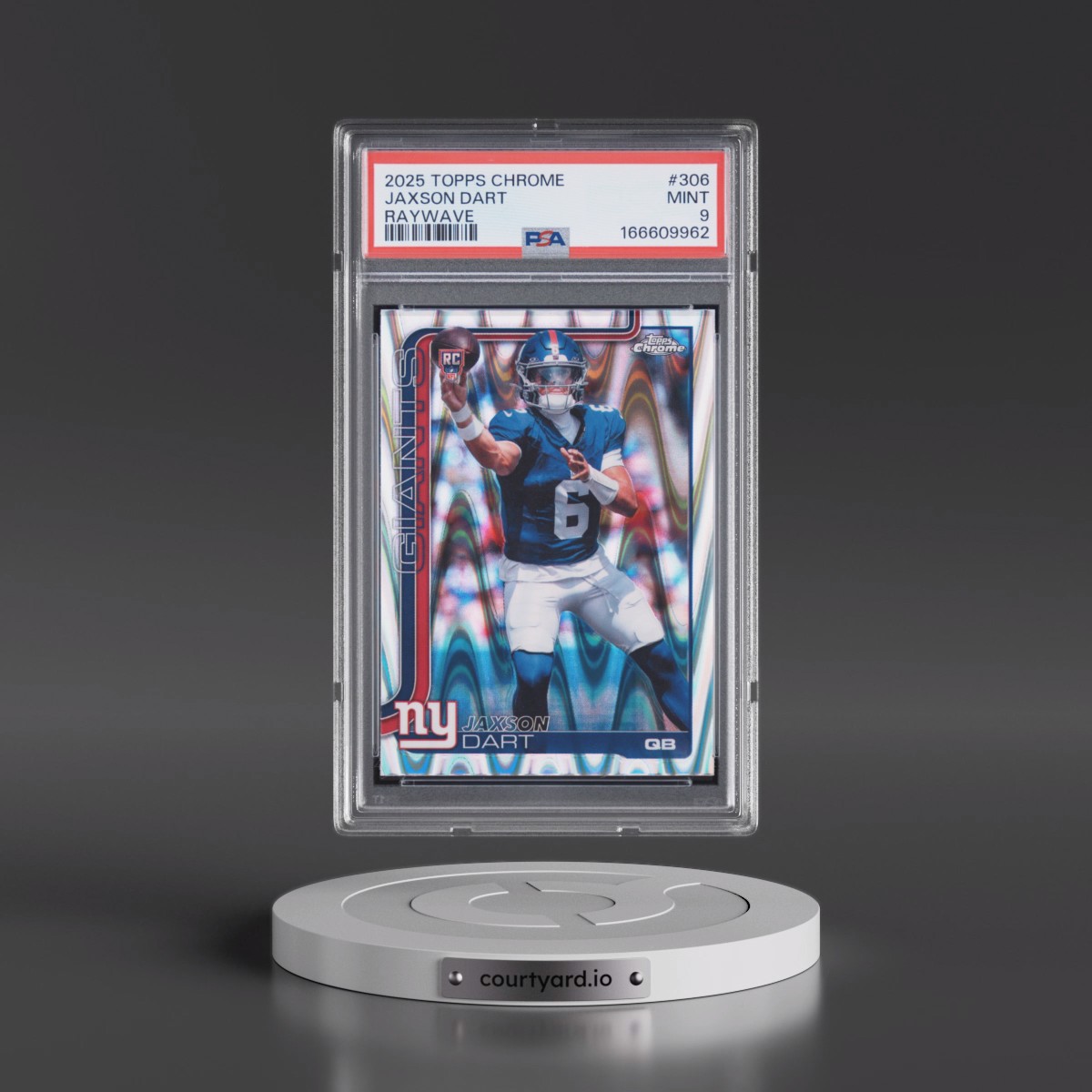 2025 Topps Chrome #306 Jaxson Dart - Raywave (PSA 9 MINT)