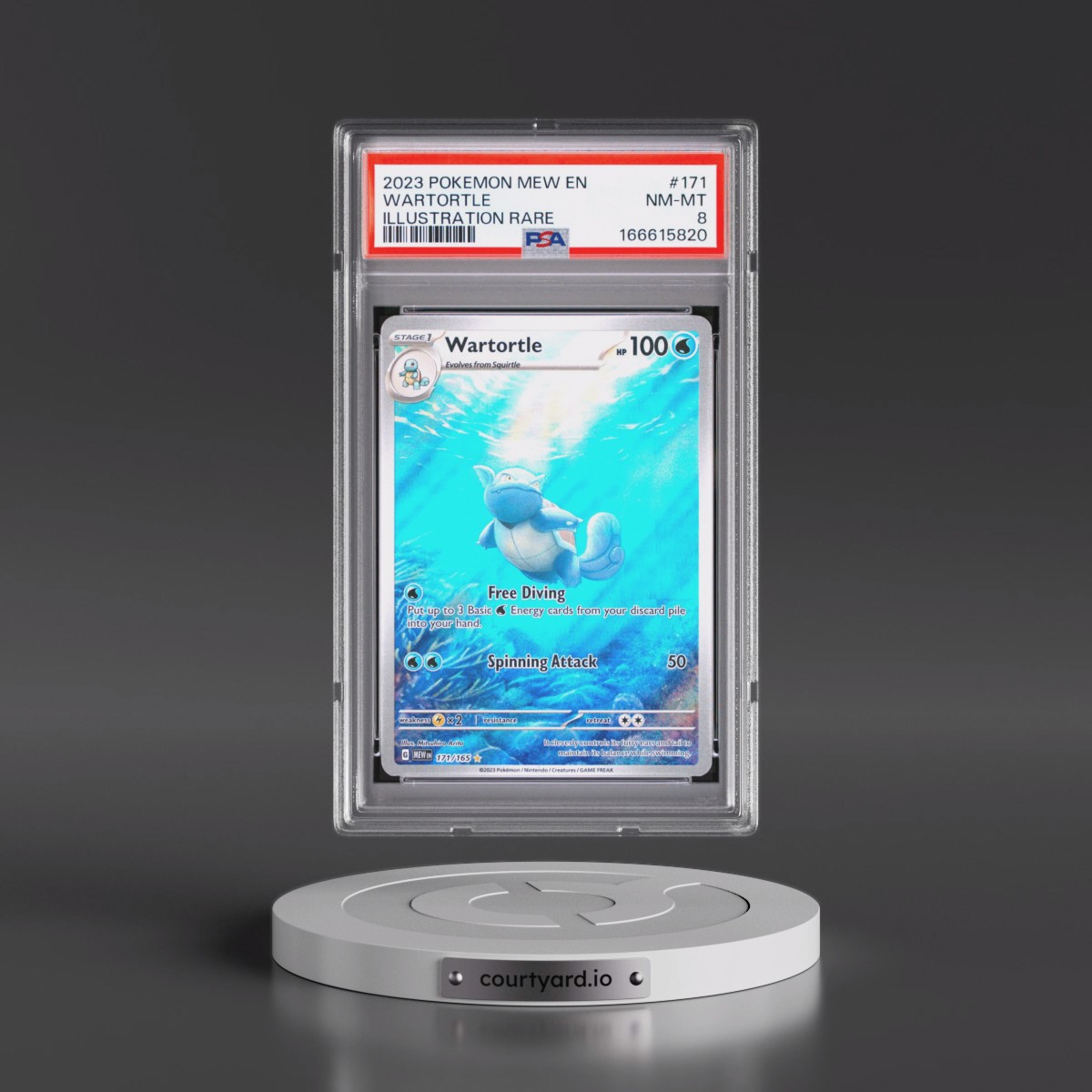 2023 Pokémon Mew EN-151 #171 Wartortle - Illustration Rare (PSA 8 NM-MT)