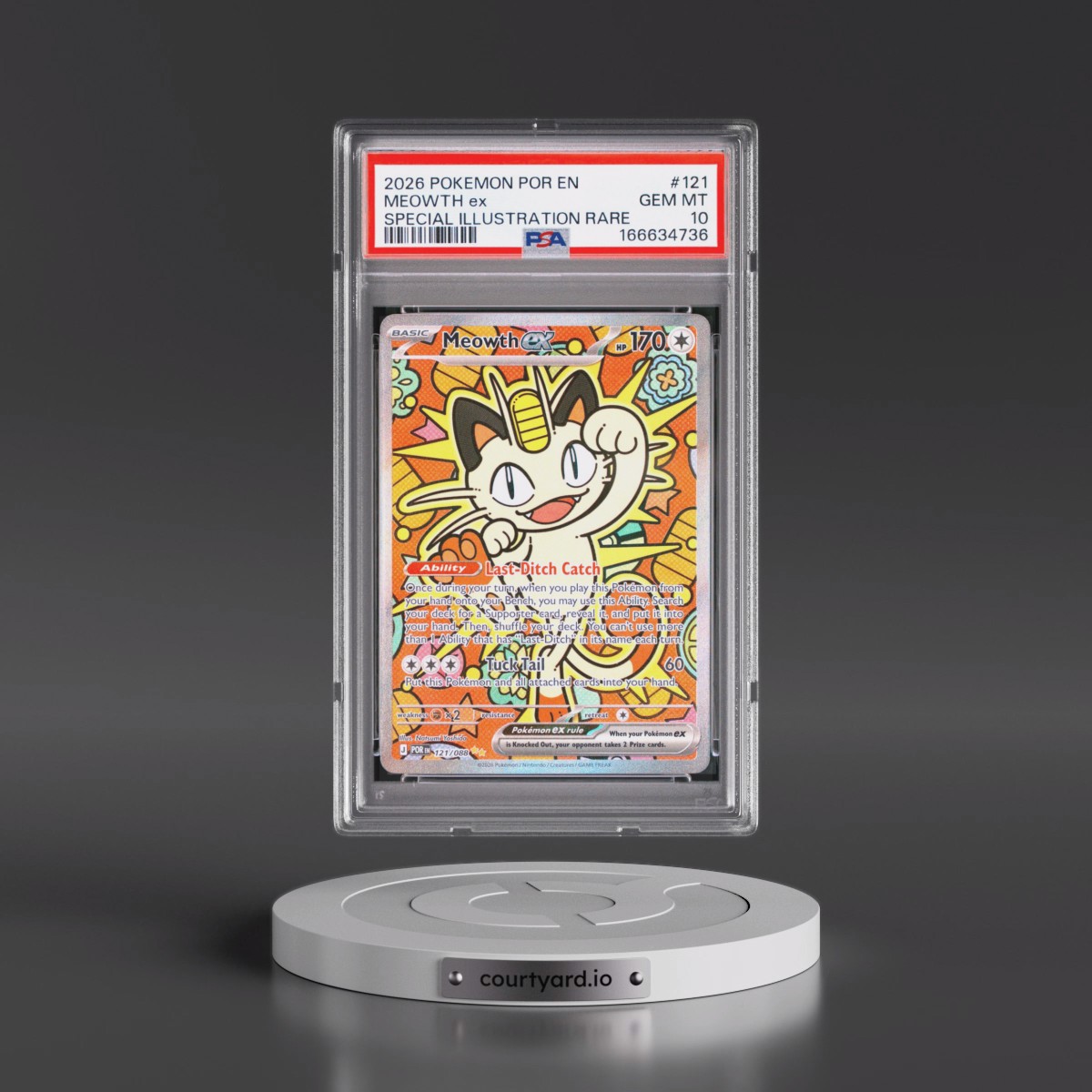 2026 Pokémon Por EN-Perfect Order #121 Meowth EX - Holo Special Illustration Rare (PSA 10 GEM MINT)