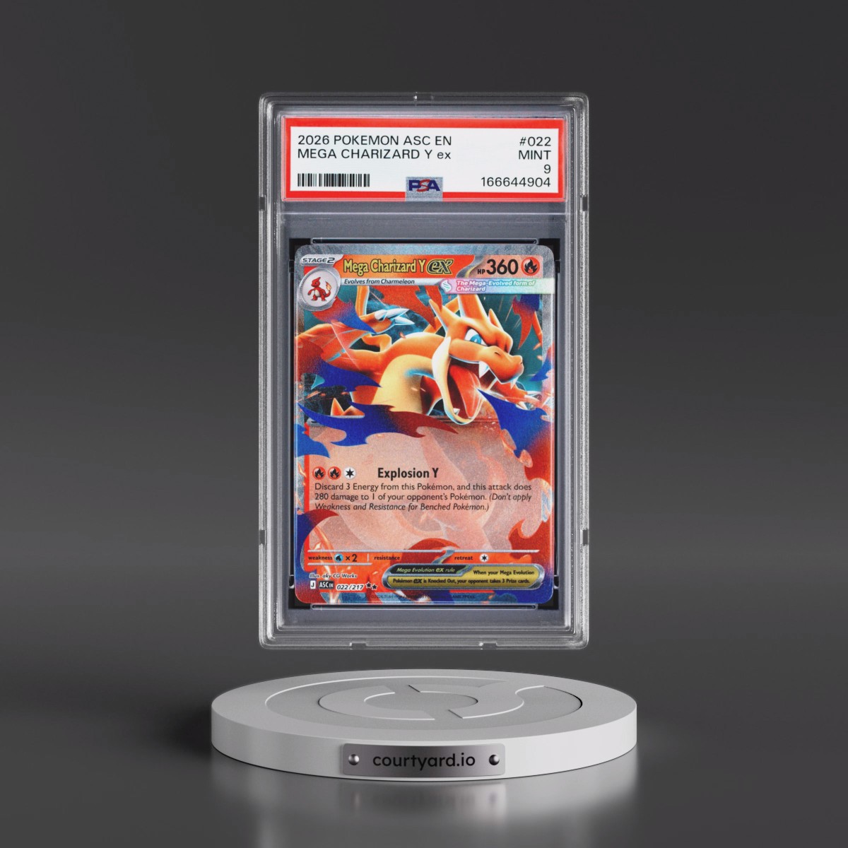 2026 Pokémon Asc EN-Ascended Heroes #022 Mega Charizard Y EX - Holo (PSA 9 MINT)