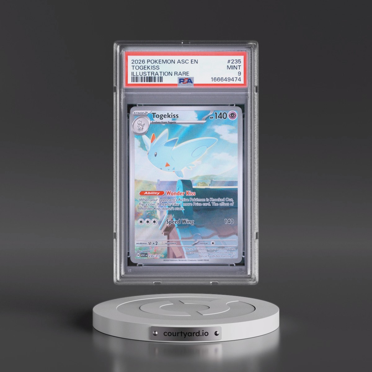 2026 Pokémon Asc EN-Ascended Heroes #235 Togekiss - Illustration Rare (PSA 9 MINT)
