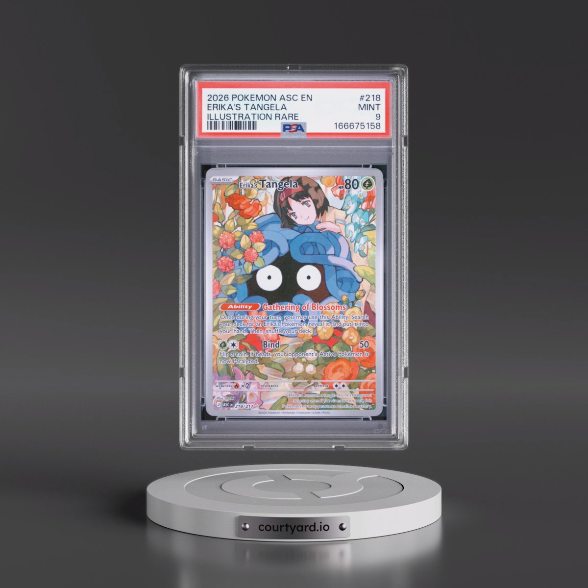 2026 Pokémon Asc EN-Ascended Heroes #218 Erika's Tangela - Illustration Rare (PSA 9 MINT)