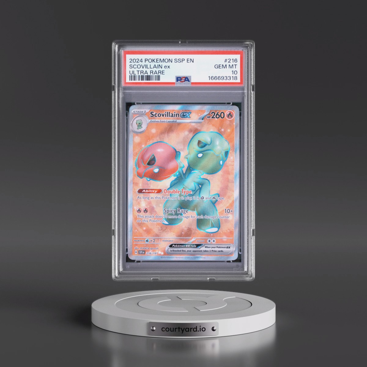 2024 Pokémon Ssp EN-Surging Sparks Scovillain EX - Holo Ultra Rare #216 PSA 10