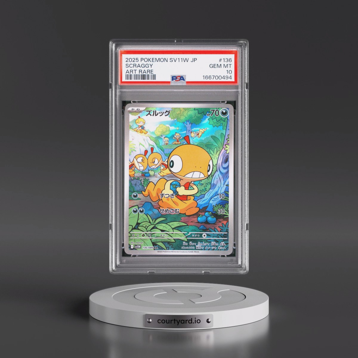 2025 Pokémon Sv11w-White Flare #136 Scraggy - Art Rare (PSA 10 GEM MINT)
