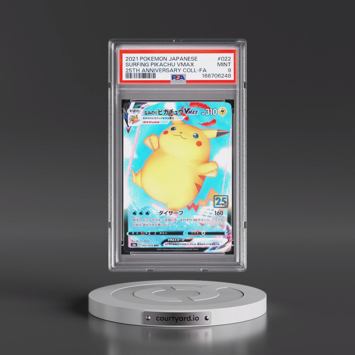 2021 Pokémon 25th Anniversary Collection #022 Surfing Pikachu Vmax - Full Art (PSA 9 MINT)