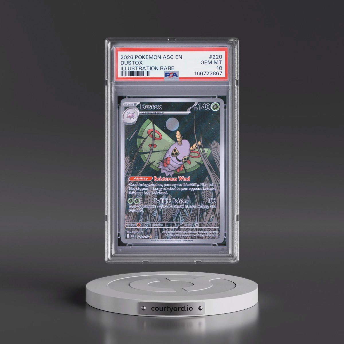 2026 Pokémon Asc EN-Ascended Heroes #220 Dustox - Illustration Rare (PSA 10 GEM MINT)