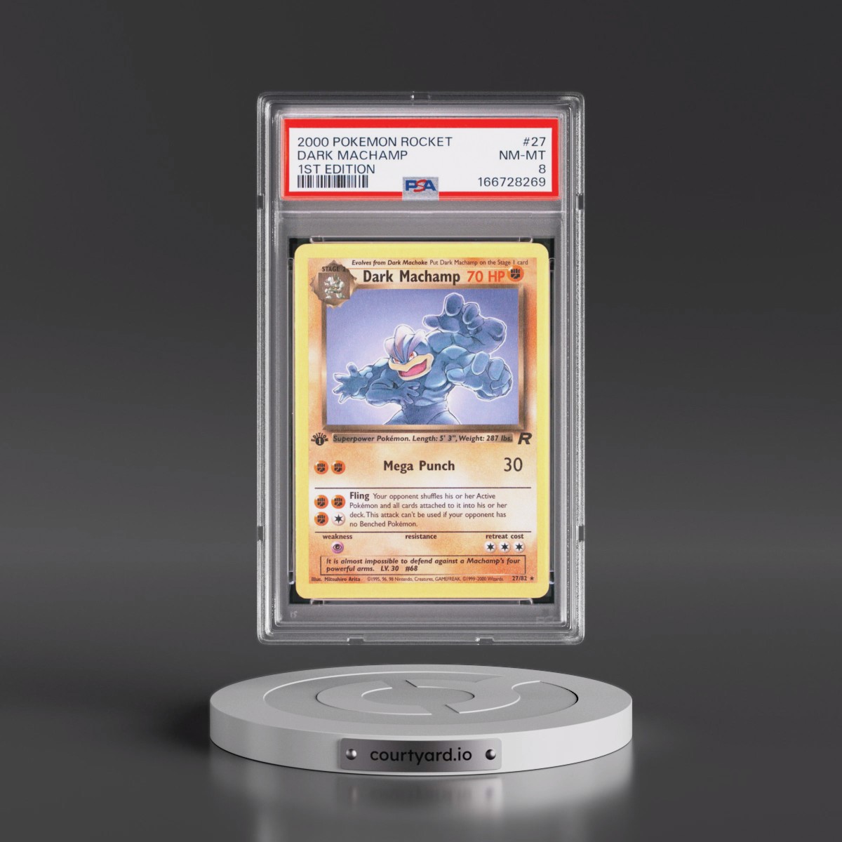 2000 Pokémon Rocket #27 Dark Machamp - 1st Edition (PSA 8 NM-MT)