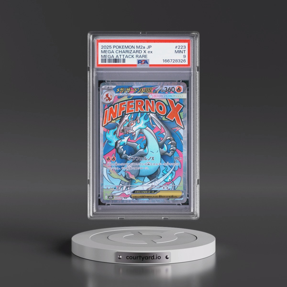 2025 Pokémon M2a-Mega Dream EX #223 Mega Charizard X EX - Holo Mega Attack Rare (PSA 9 MINT)