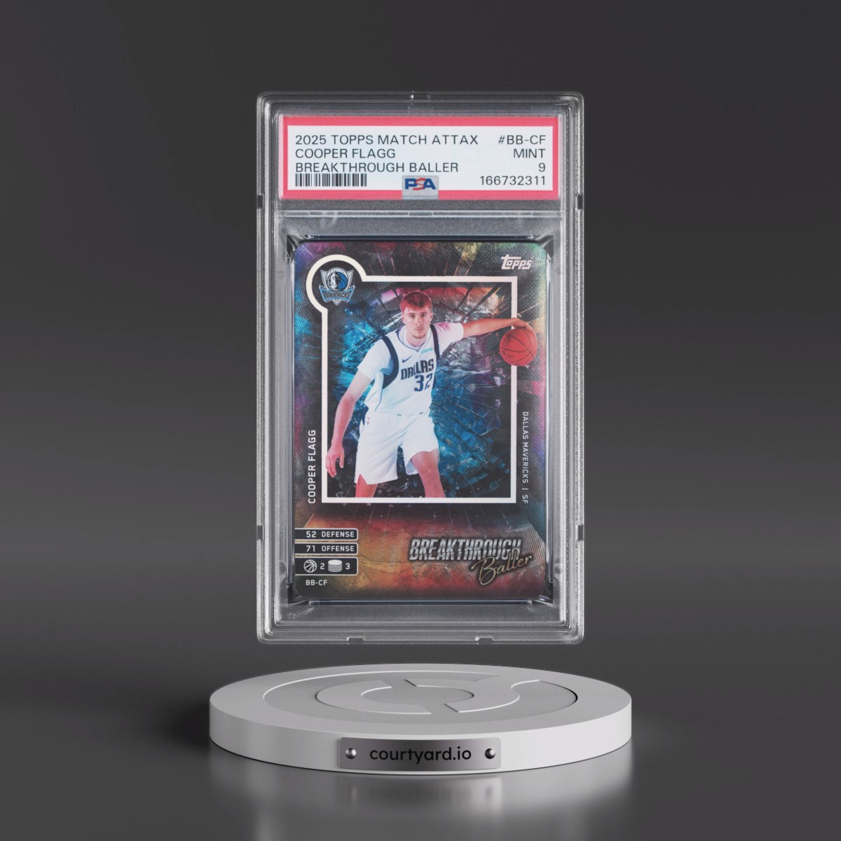2025 Topps Match Attax Breakthrough Baller #BB-CF Cooper Flagg (PSA 9 MINT)
