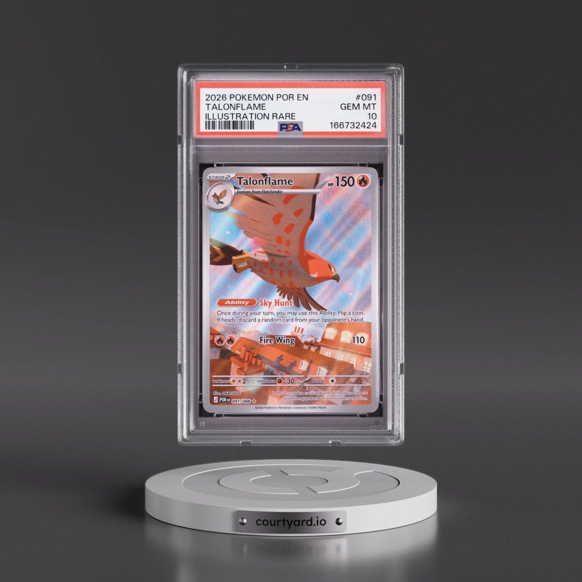 2026 Pokémon Por EN-Perfect Order #091 Talonflame - Illustration Rare (PSA 10 GEM MINT)