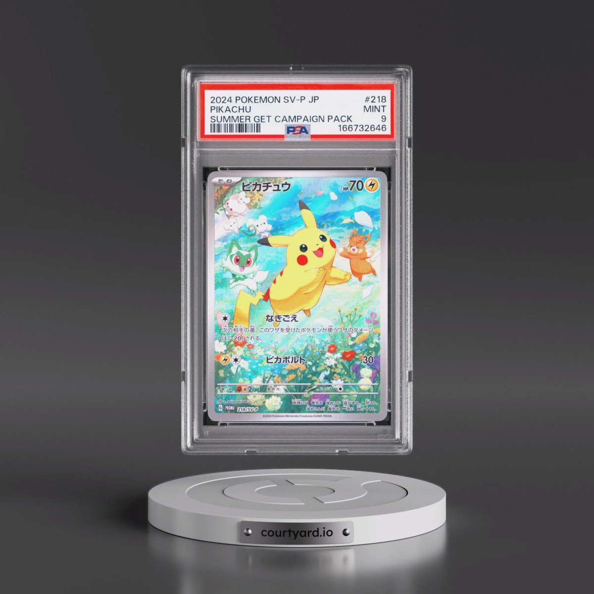 2024 Pokémon SV-P Promo #218 Pikachu - Summer of Pokeca Is Here! Promo Card Get Campaign Pack (PSA 9 MINT)