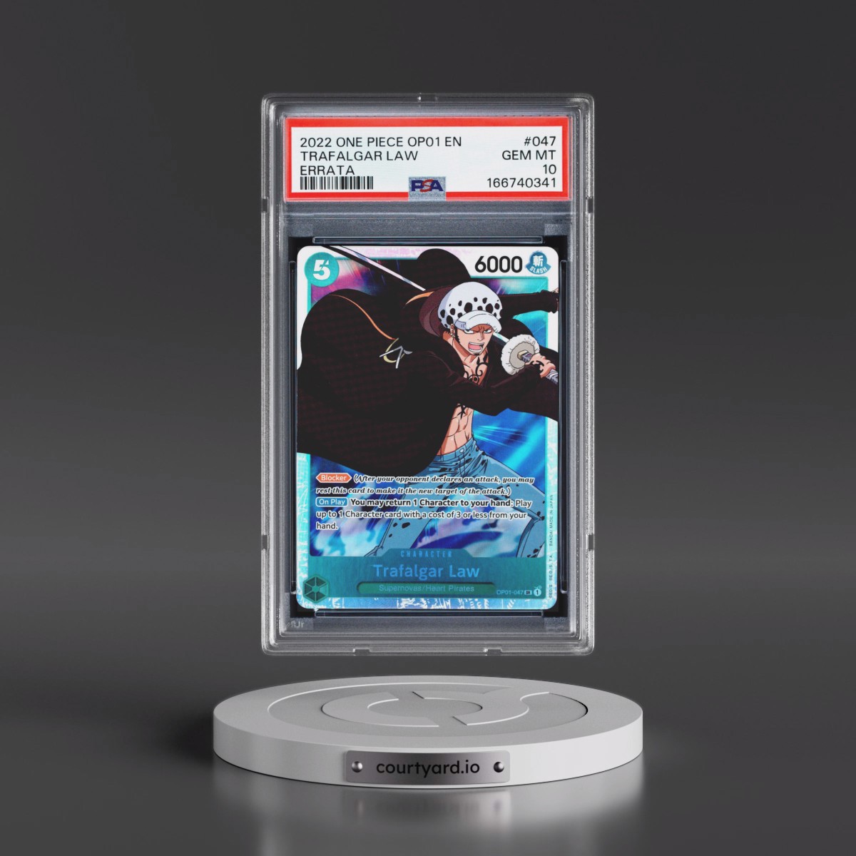2022 One Piece OP01-Romance Dawn #047 Trafalgar Law - Errata (PSA 10 GEM MINT)