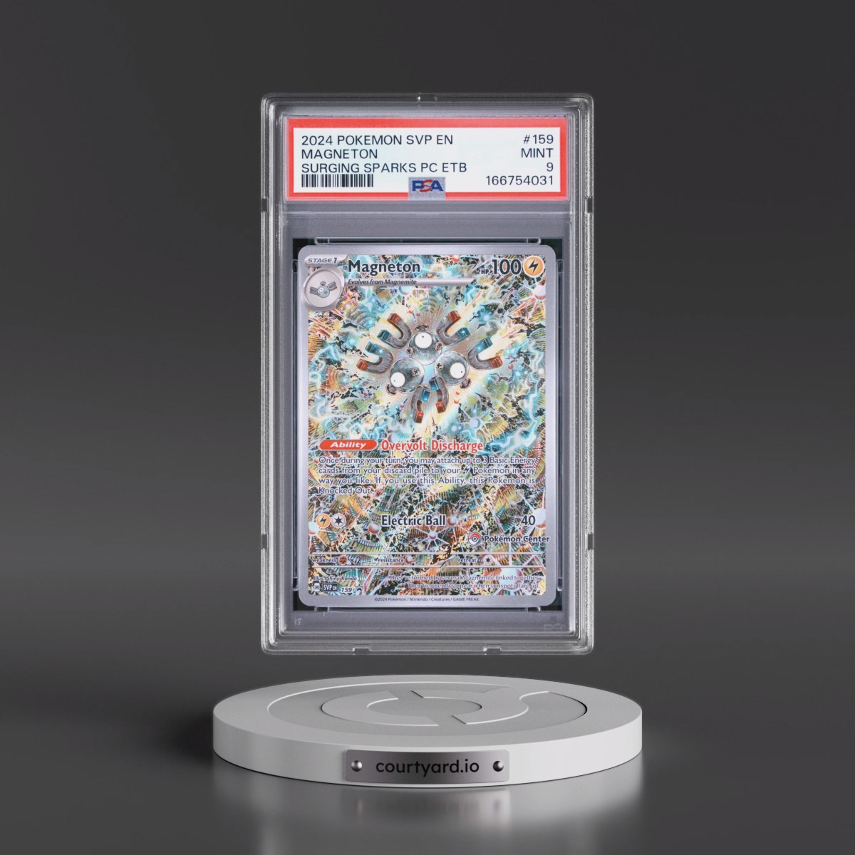 2024 Pokémon Svp EN-SV Black Star Promo #159 Magneton - Surging Sparks Pokemon Center Elite Trainer Box (PSA 9 MINT)