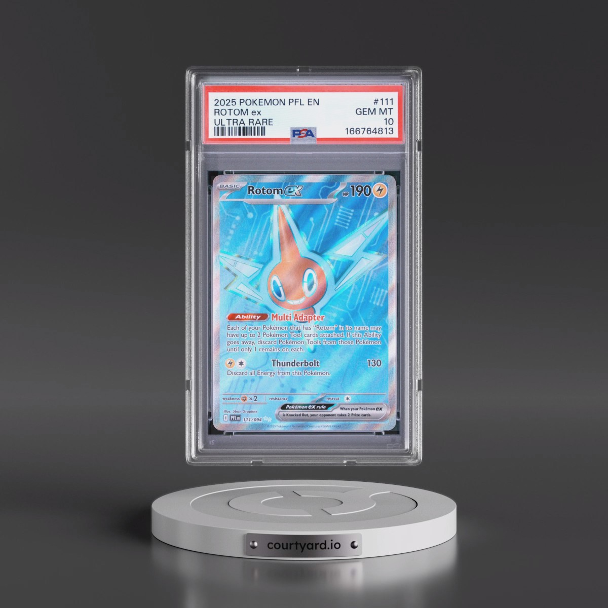2025 Pokémon Pfl EN-Phantasmal Flames #111 Rotom EX - Holo Ultra Rare (PSA 10 GEM MINT)