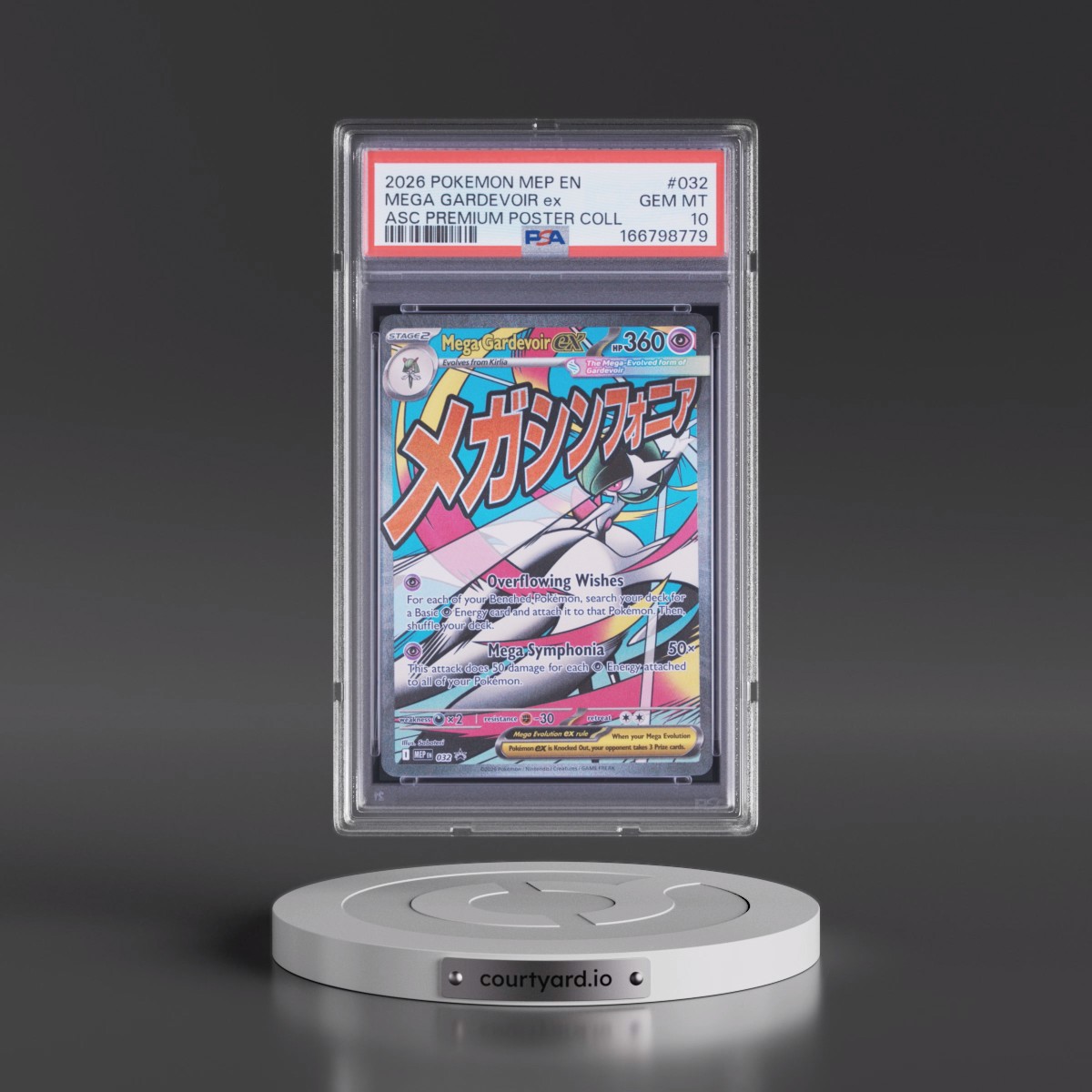 2026 Pokémon Mep EN-Me Black Star Promo #032 Mega Gardevoir EX - Holo Ascended Heroes Premium Poster Collection (PSA 10 GEM MINT)