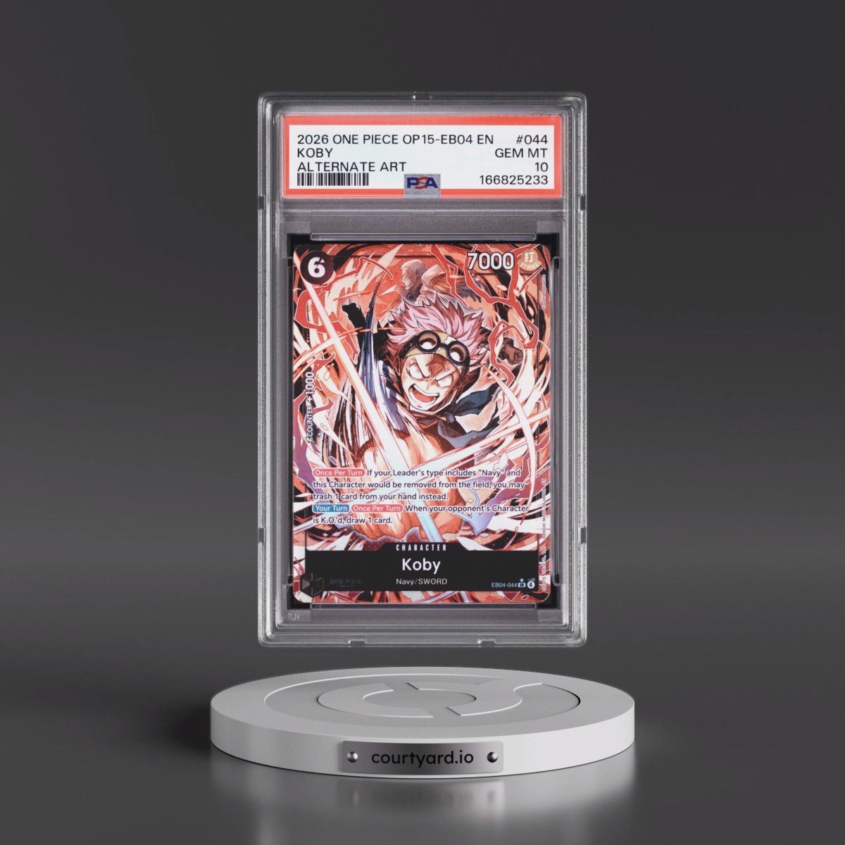 2026 One Piece OP15-EB04-Adventure on Kami's Island Koby - Alternate Art #044 PSA 10