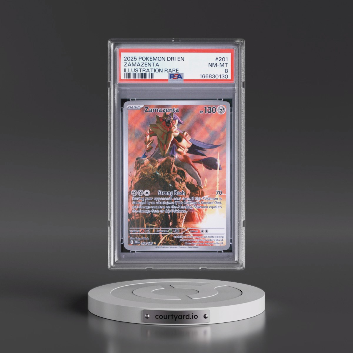 2025 Pokémon Dri EN-Destined Rivals #201 Zamazenta - Illustration Rare (PSA 8 NM-MT)