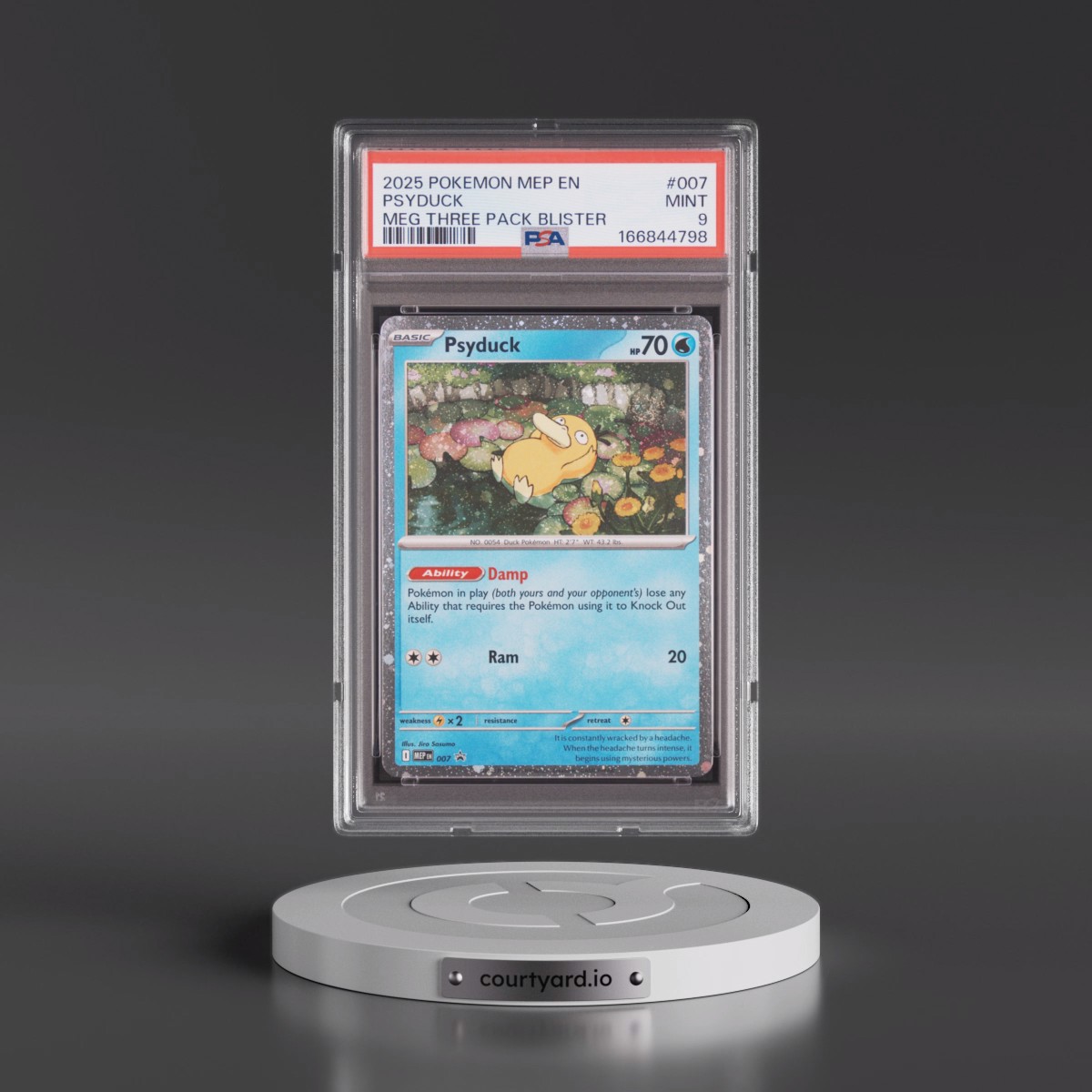 2025 Pokémon Mep EN-Me Black Star Promo #007 Psyduck - Mega Evolution Three Pack Blister (PSA 9 MINT)
