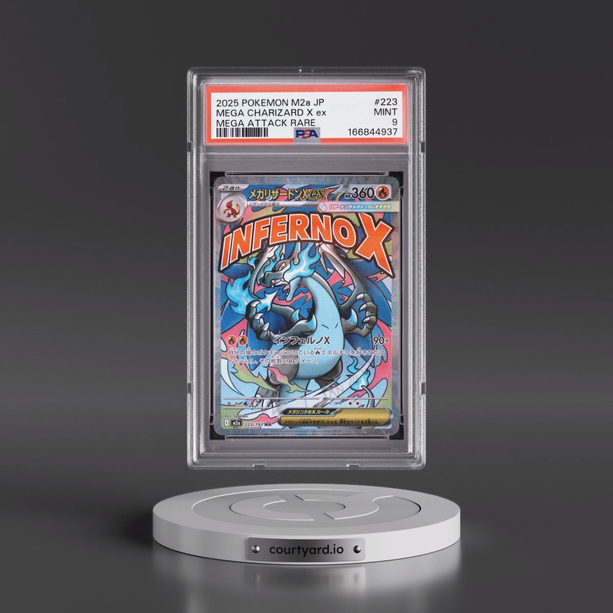 2025 Pokémon M2a-Mega Dream EX #223 Mega Charizard X EX - Holo Mega Attack Rare (PSA 9 MINT)