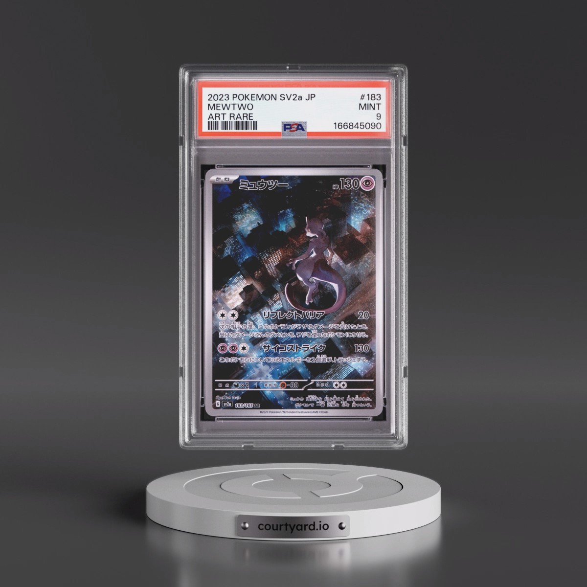 2023 Pokémon Sv2a-Pokémon Card 151 #183 Mewtwo - Art Rare (PSA 9 MINT)