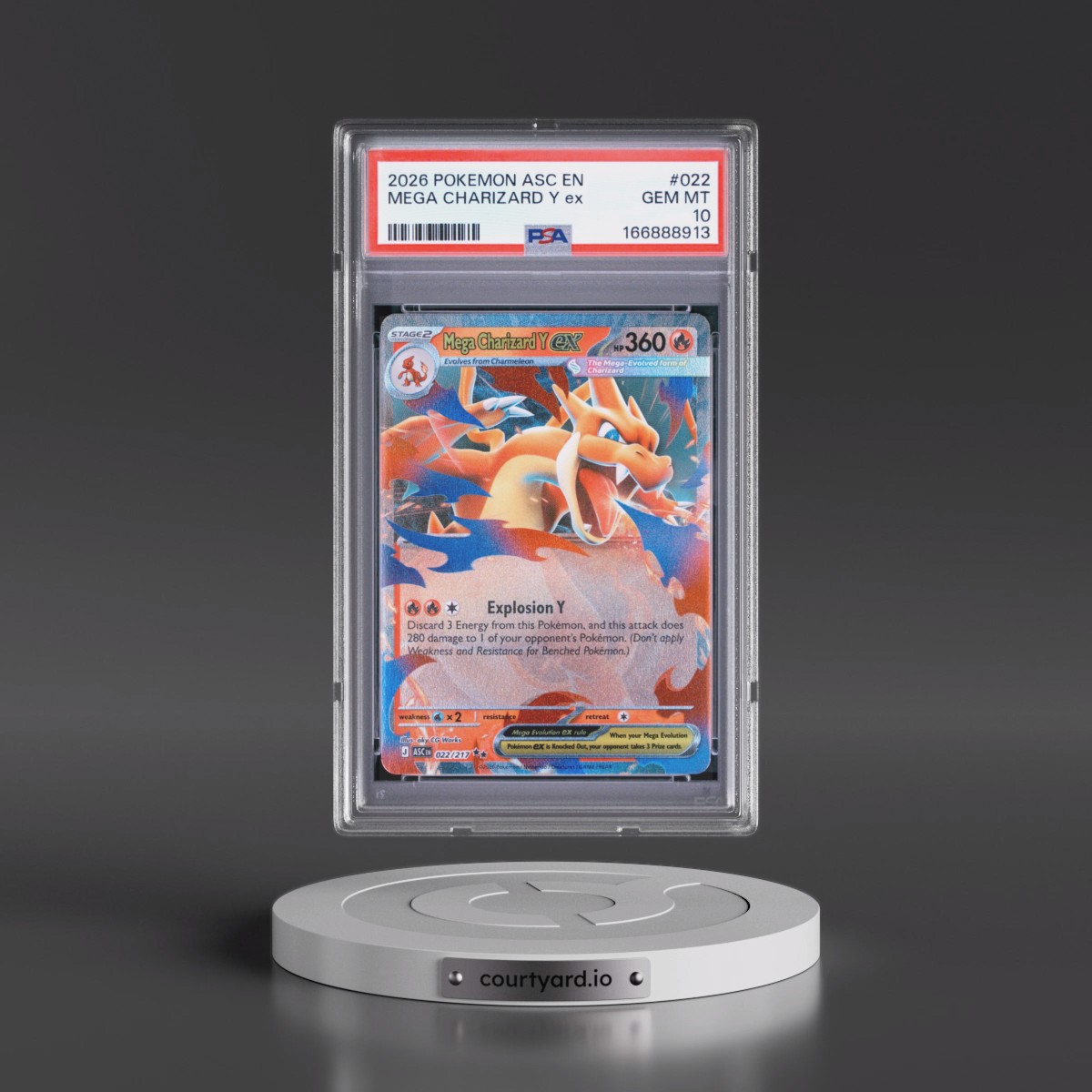 2026 Pokémon Asc EN-Ascended Heroes #022 Mega Charizard Y EX - Holo (PSA 10 GEM MINT)