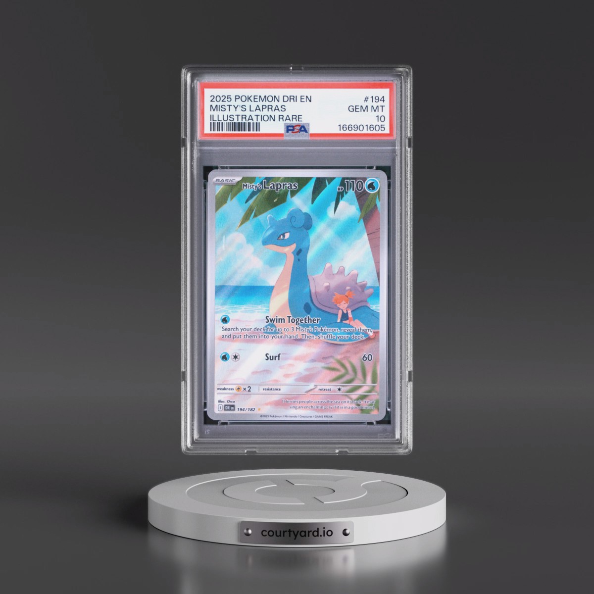 2025 Pokémon Dri EN-Destined Rivals #194 Misty's Lapras - Illustration Rare (PSA 10 GEM MINT)