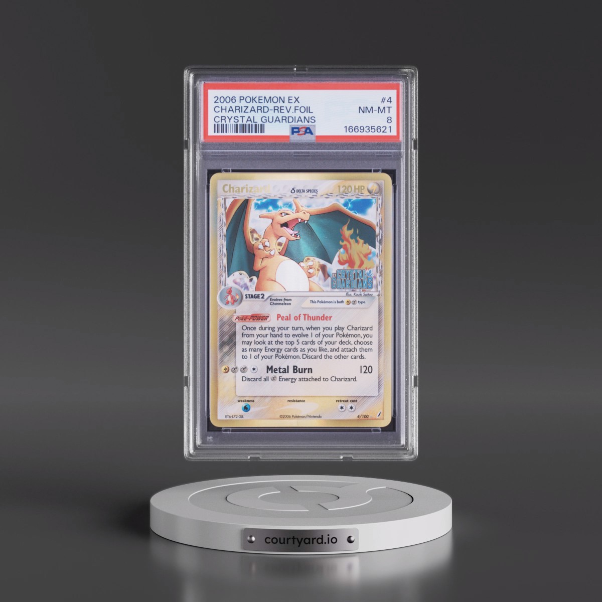 2006 Pokémon EX Crystal Guardians #4 Charizard - Reverse Foil (PSA 8 NM-MT)