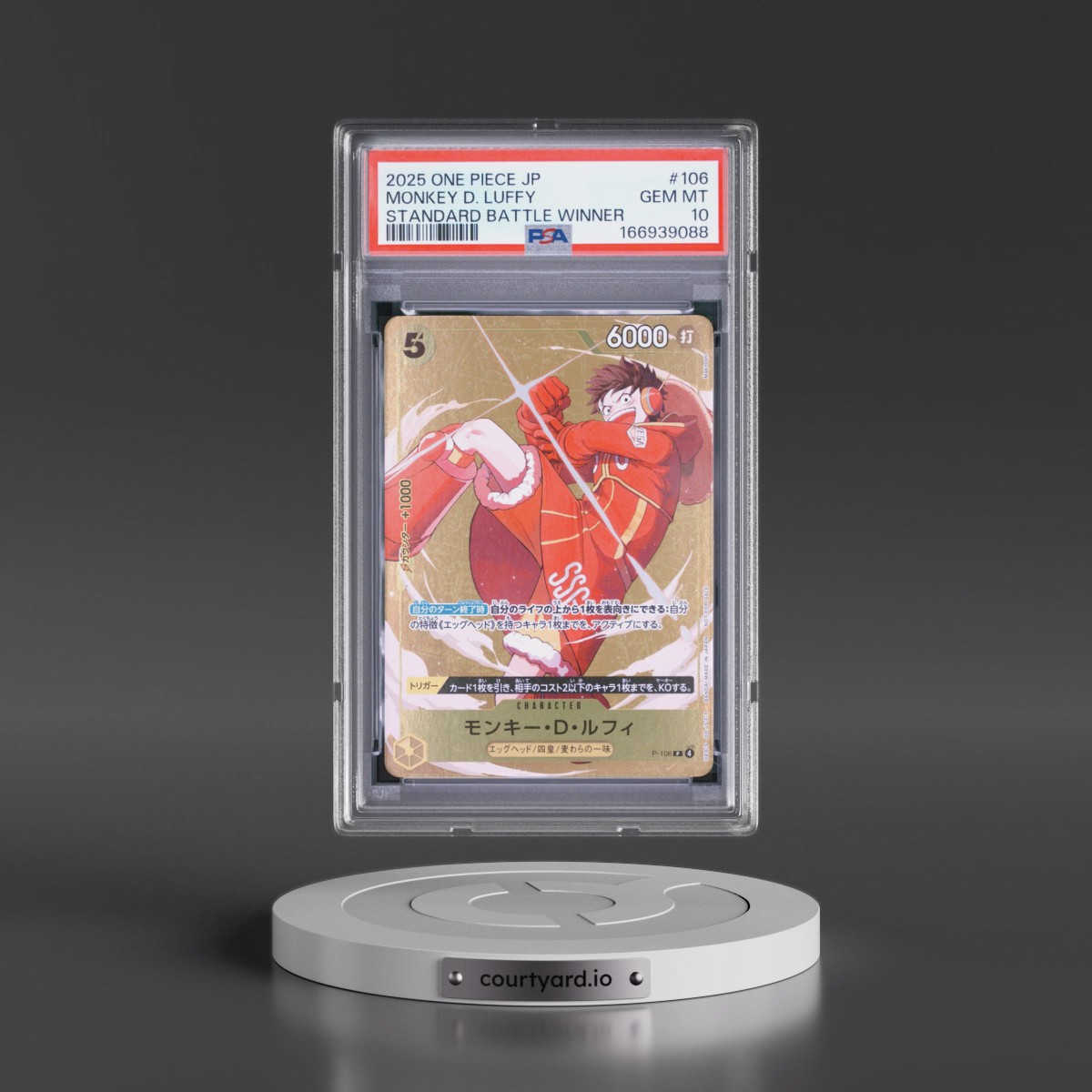 2025 One Piece Japanese Promos Monkey D. Luffy - Standard Battle Winner #106 PSA 10