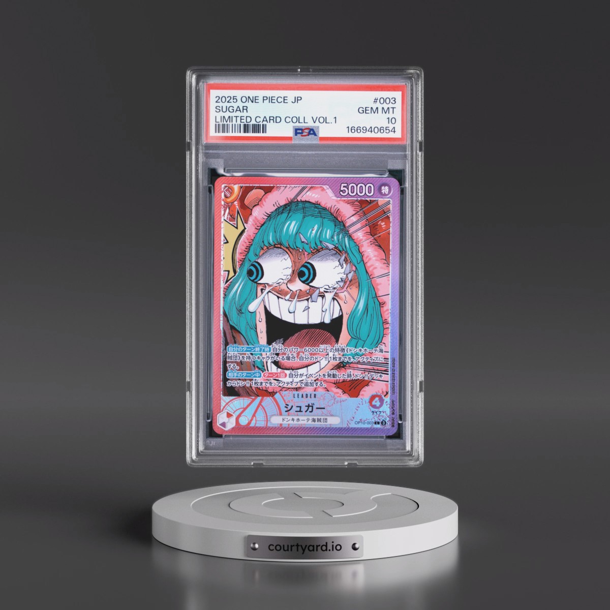 2025 One Piece Japanese Limited Card Collection Vol.1 #003 Sugar (PSA 10 GEM MINT)