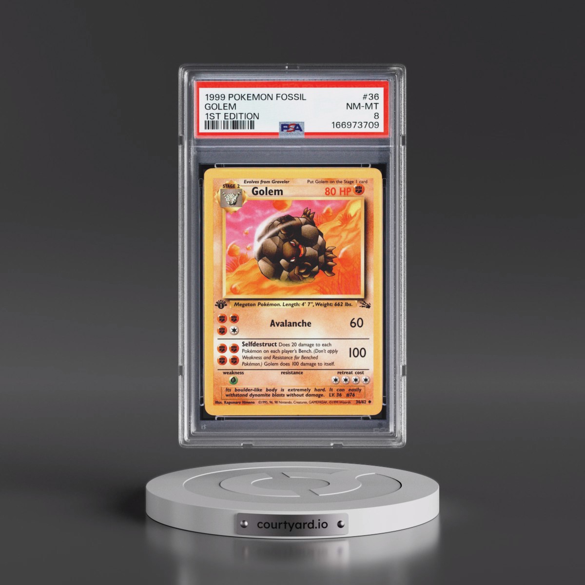 1999 Pokémon Fossil #36 Golem - 1st Edition (PSA 8 NM-MT)