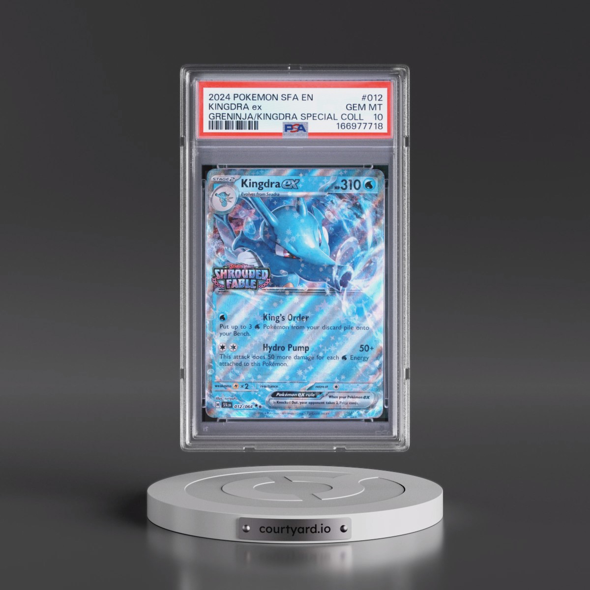 2024 Pokémon Sfa EN-Shrouded Fable #012 Kingdra EX - Holo Greninja EX & Kingdra EX Special Collection (PSA 10 GEM MINT)