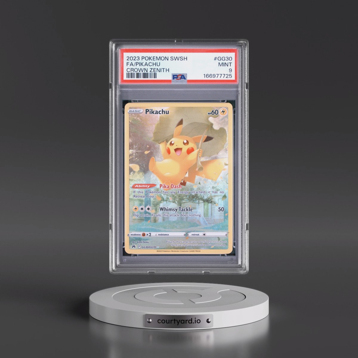2023 Pokémon Sword and Shield Crown Zenith #GG30 Pikachu - Full Art (PSA 9 MINT)