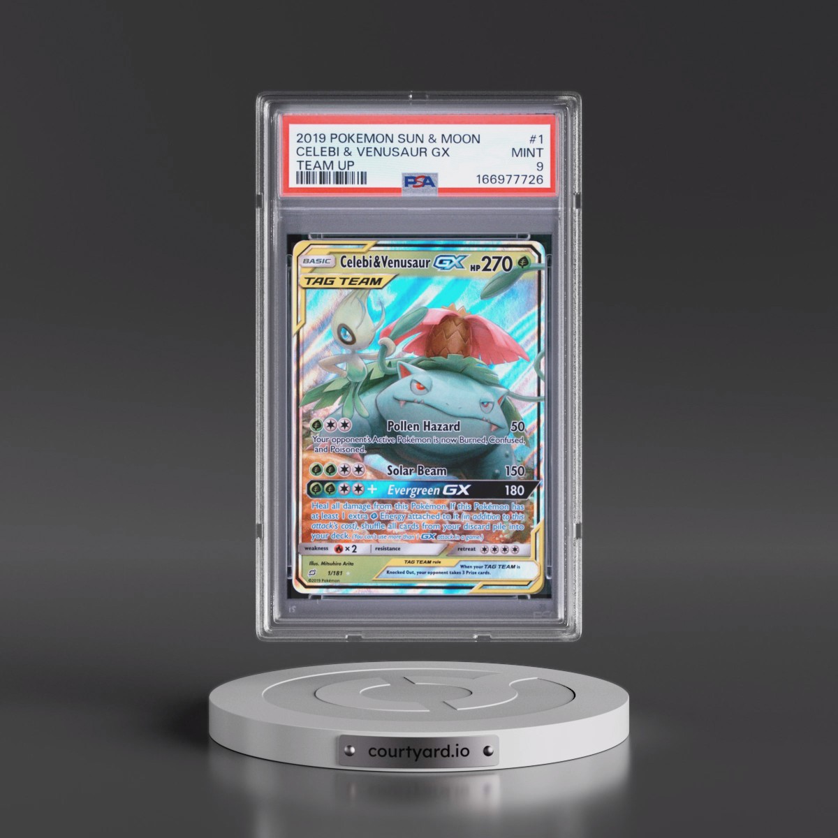 2019 Pokémon Sun & Moon Team Up #1 Celebi & Venusaur GX - Holo (PSA 9 MINT)