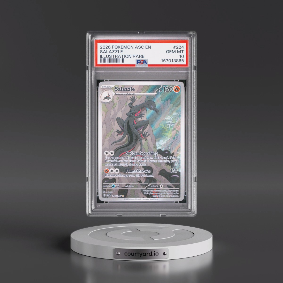 2026 Pokémon Asc EN-Ascended Heroes Salazzle - Illustration Rare #224 PSA 10