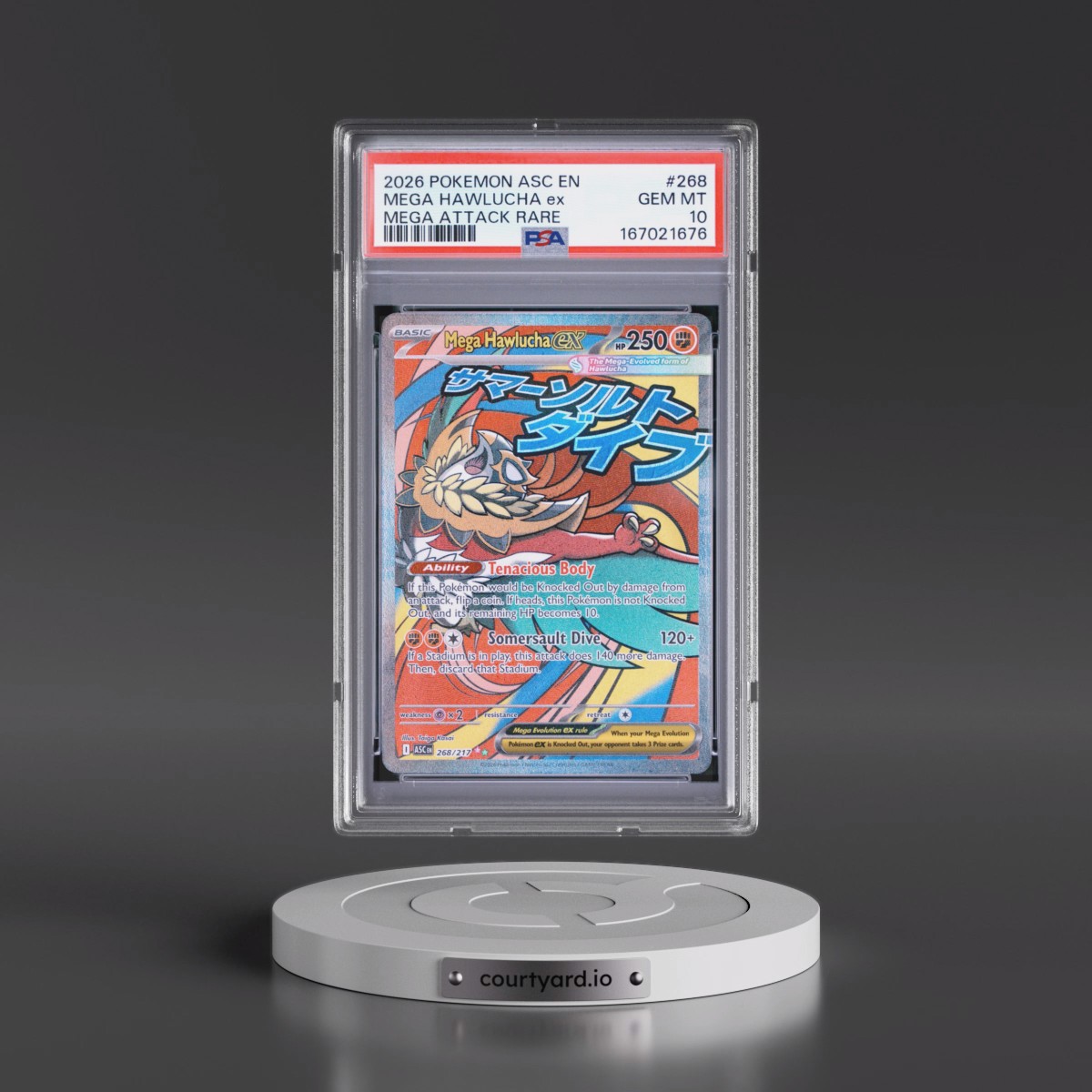 2026 Pokémon Asc EN-Ascended Heroes #268 Mega Hawlucha EX - Holo Mega Attack Rare (PSA 10 GEM MINT)
