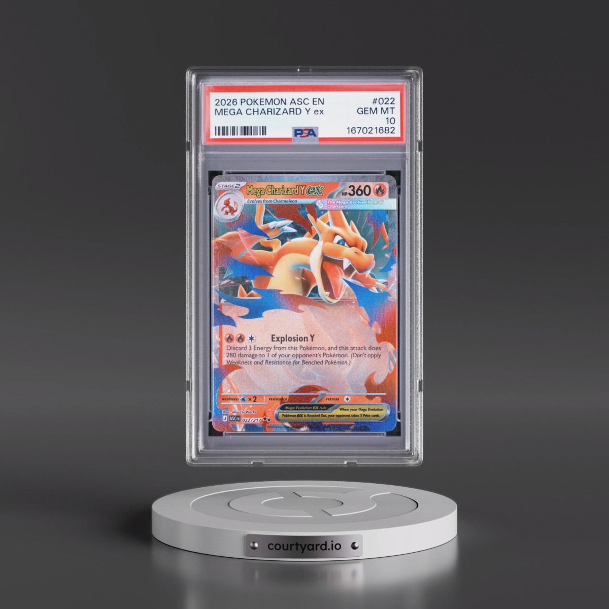 2026 Pokémon Asc EN-Ascended Heroes #022 Mega Charizard Y EX - Holo (PSA 10 GEM MINT)