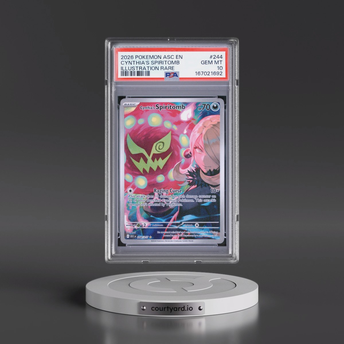 2026 Pokémon Asc EN-Ascended Heroes #244 Cynthia's Spiritomb - Illustration Rare (PSA 10 GEM MINT)