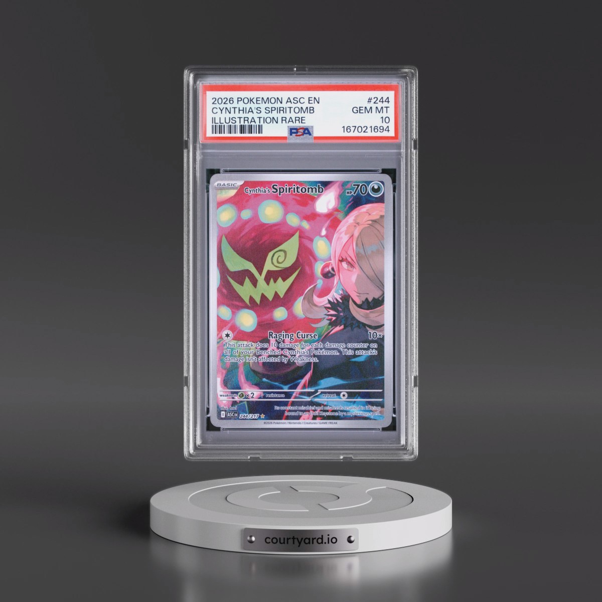 2026 Pokémon Asc EN-Ascended Heroes #244 Cynthia's Spiritomb - Illustration Rare (PSA 10 GEM MINT)