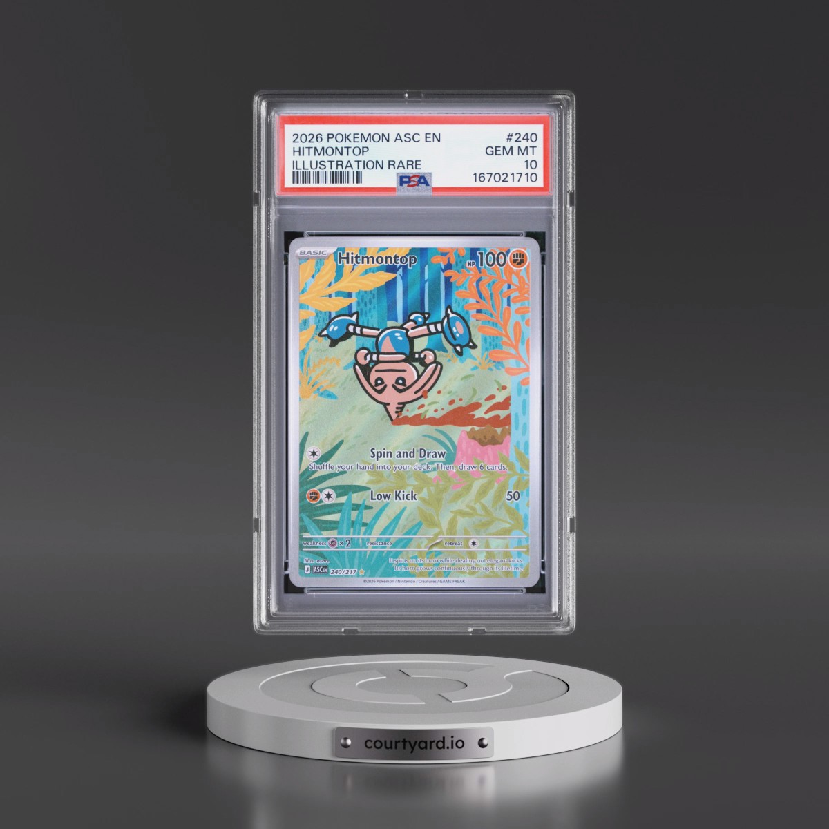 2026 Pokémon Asc EN-Ascended Heroes #240 Hitmontop - Illustration Rare (PSA 10 GEM MINT)