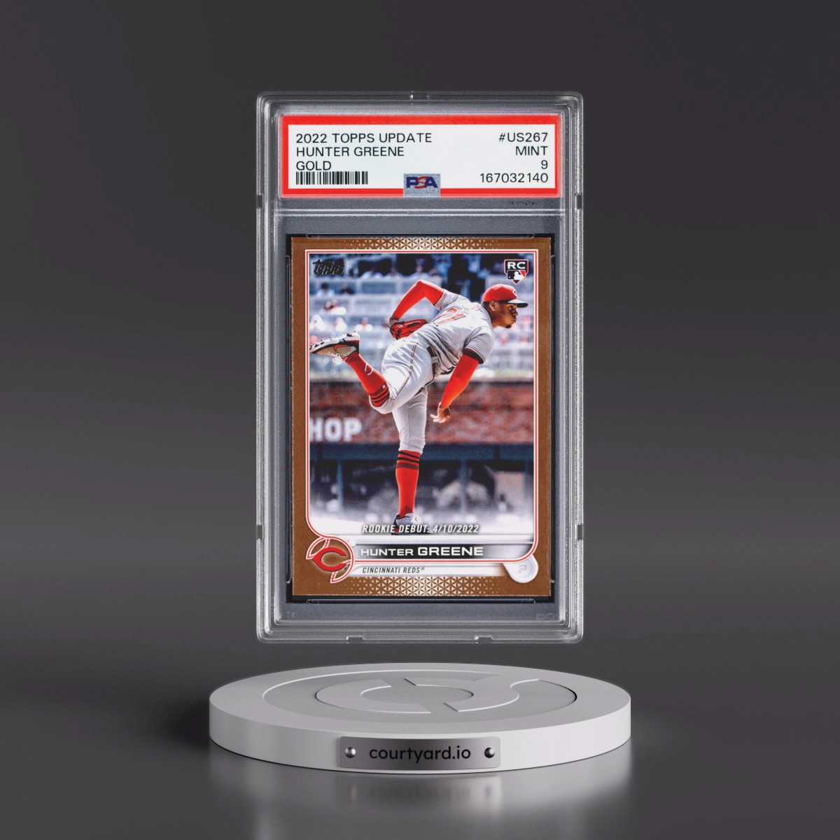 2022 Topps Update Hunter Greene - Gold #US267 PSA 9
