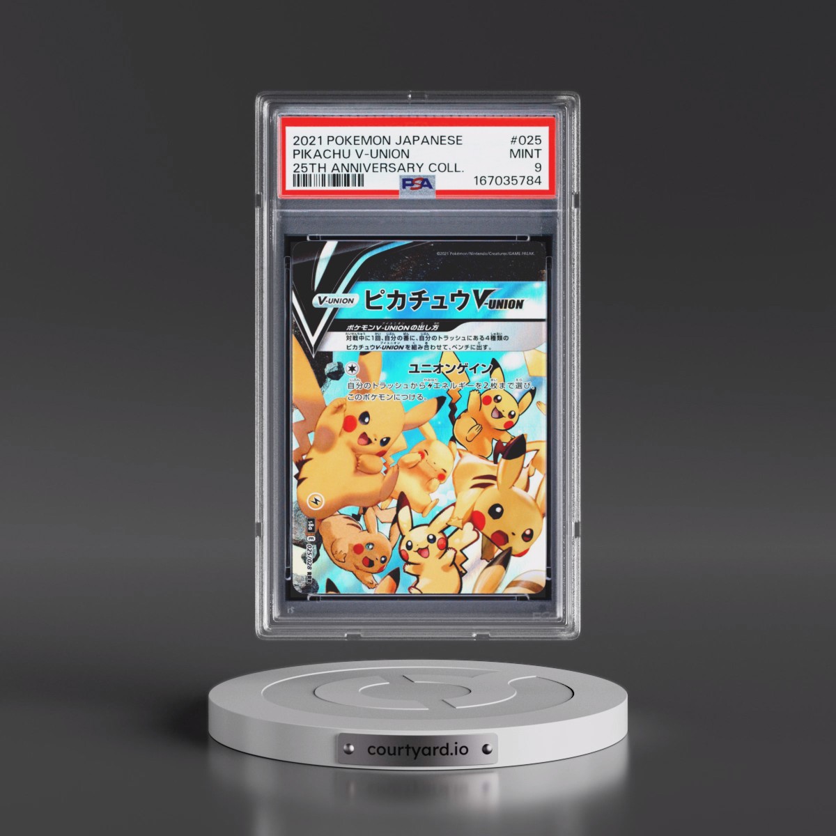 2021 Pokémon 25th Anniversary Collection #025 Pikachu V-Union (PSA 9 MINT)