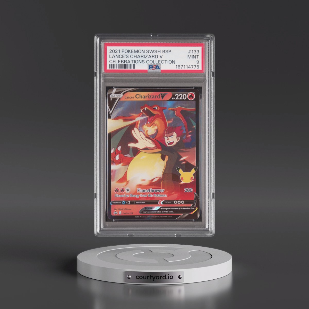 2021 Pokémon Swsh Black Star Promo #133 Lance's Charizard V - Holo Celebrations Collection (PSA 9 MINT)