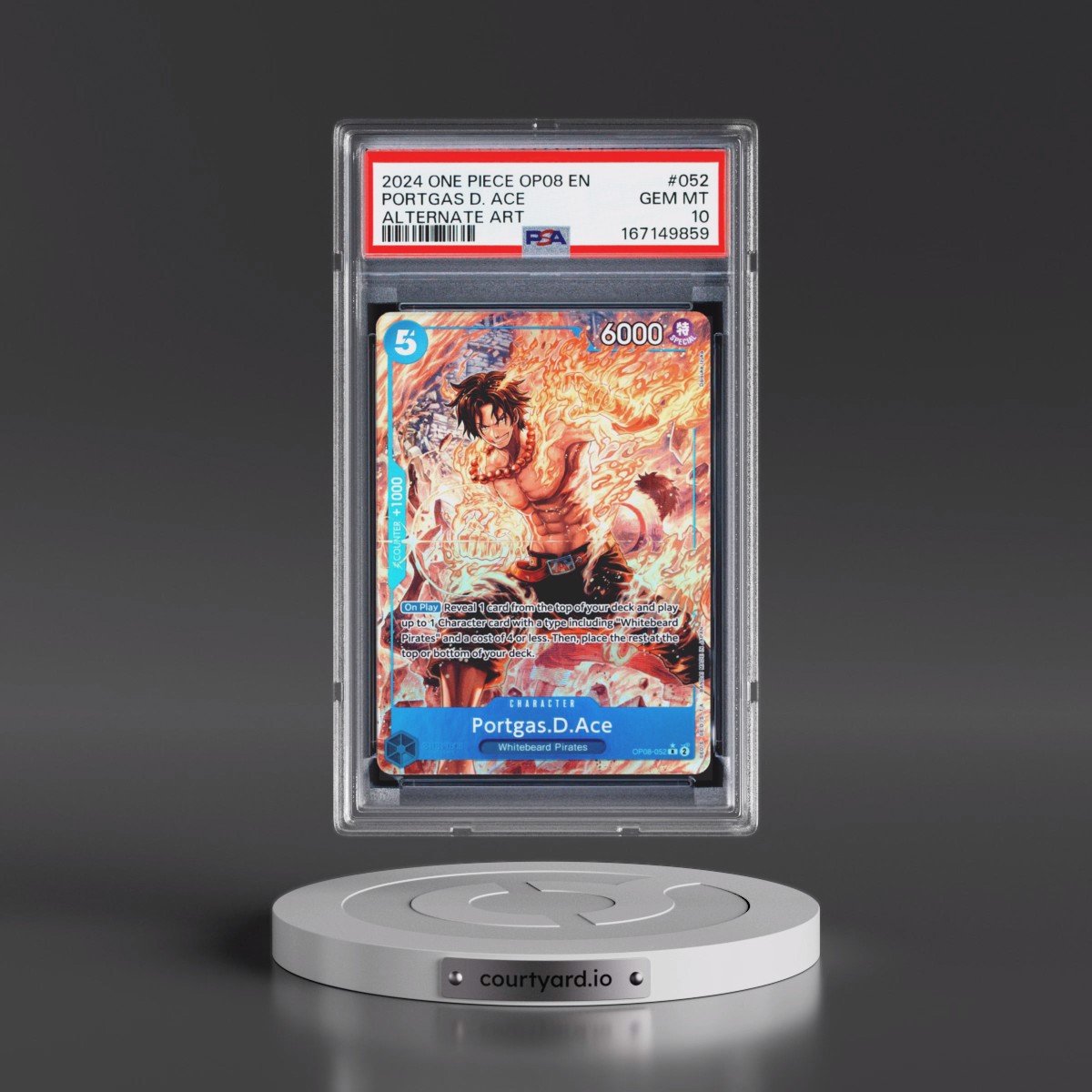 2024 One Piece OP08-Two Legends #052 Portgas D. Ace - Alternate Art (PSA 10 GEM MINT)