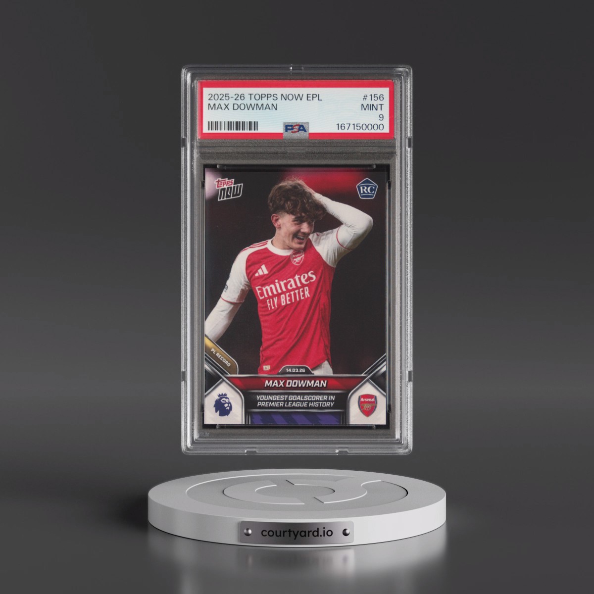 2025 Topps Now Premier League Max Dowman #156 PSA 9