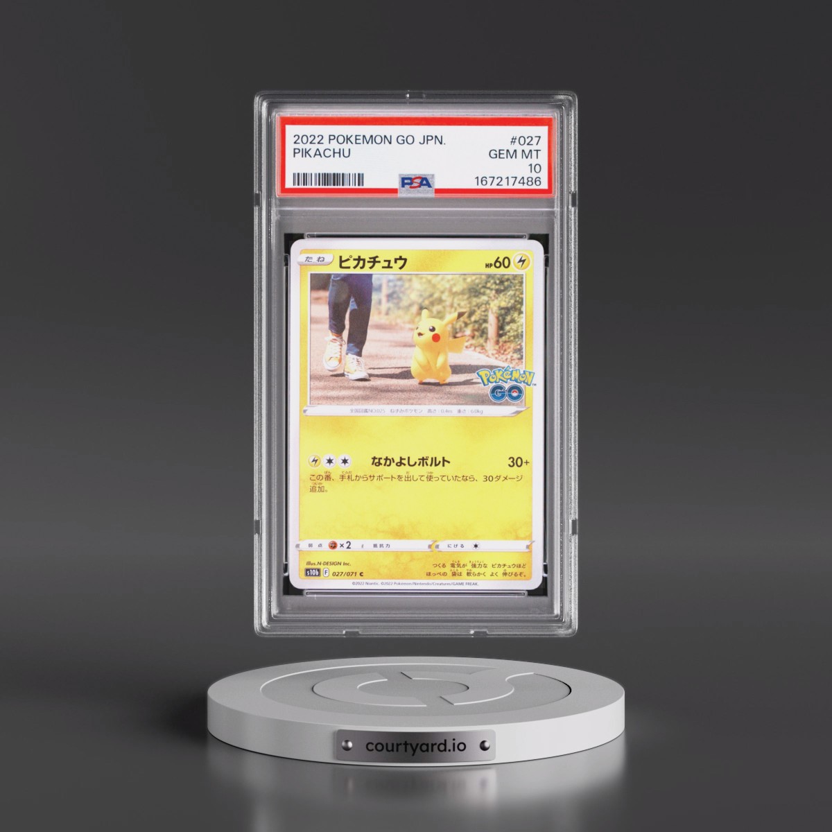 2022 Pokémon Go #027 Pikachu (PSA 10 GEM MINT)