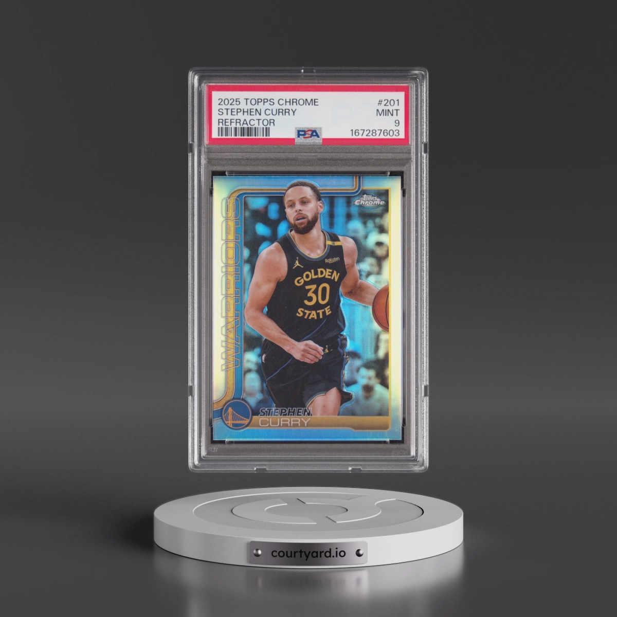 2025 Topps Chrome Stephen Curry - Refractor #201 PSA 9