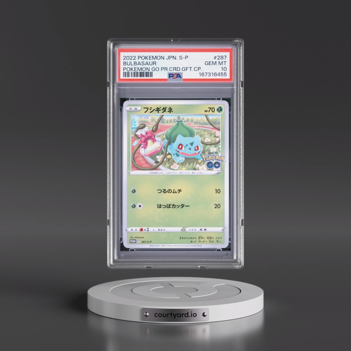 2022 Pokémon S Promo #287 Bulbasaur - Pokemon Go Promo Card Gift Campaign (PSA 10 GEM MINT)