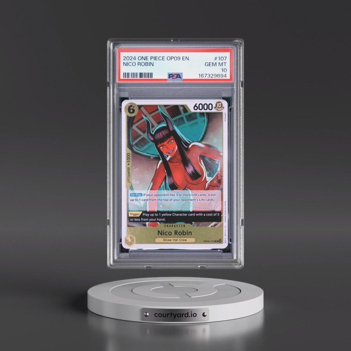 2024 One Piece OP09-Emperors in the New World Nico Robin #107 PSA 10