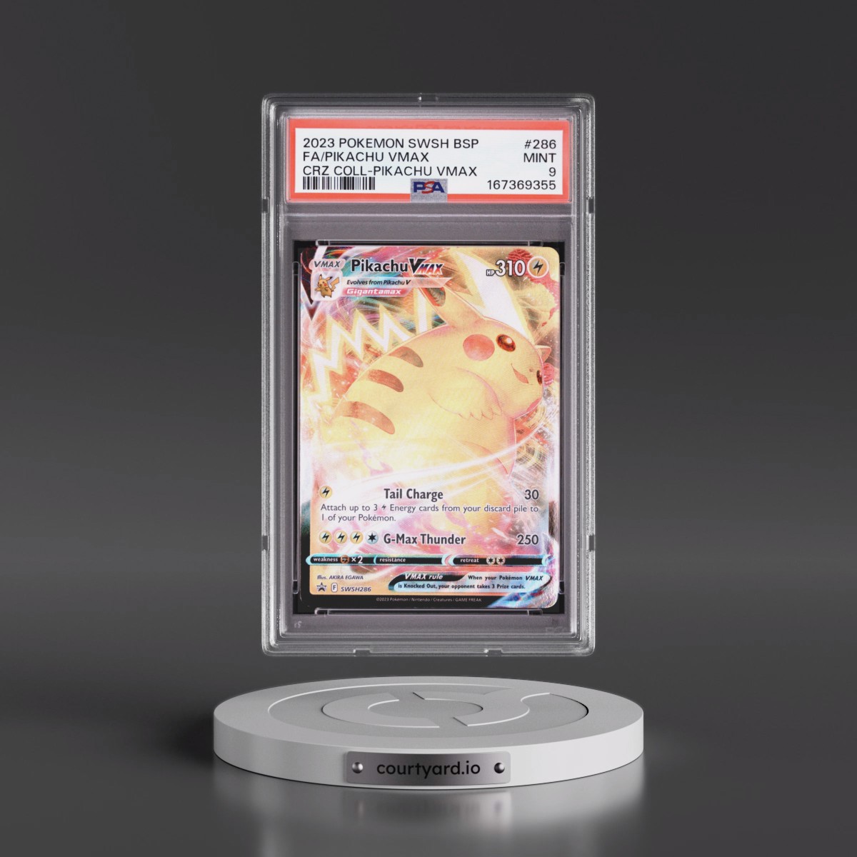 2023 Pokémon Swsh Black Star Promo #286 Pikachu Vmax - Full Art Crown Zenith Collections-Pikachu Vmax (PSA 9 MINT)